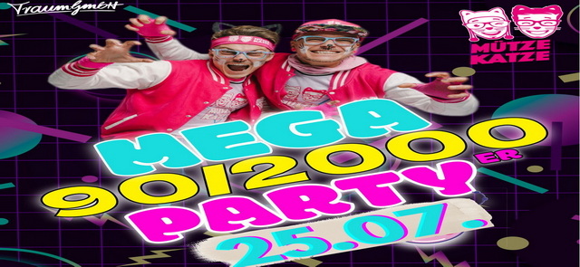 Mega 90er/2000er Party mit Mütze Katze